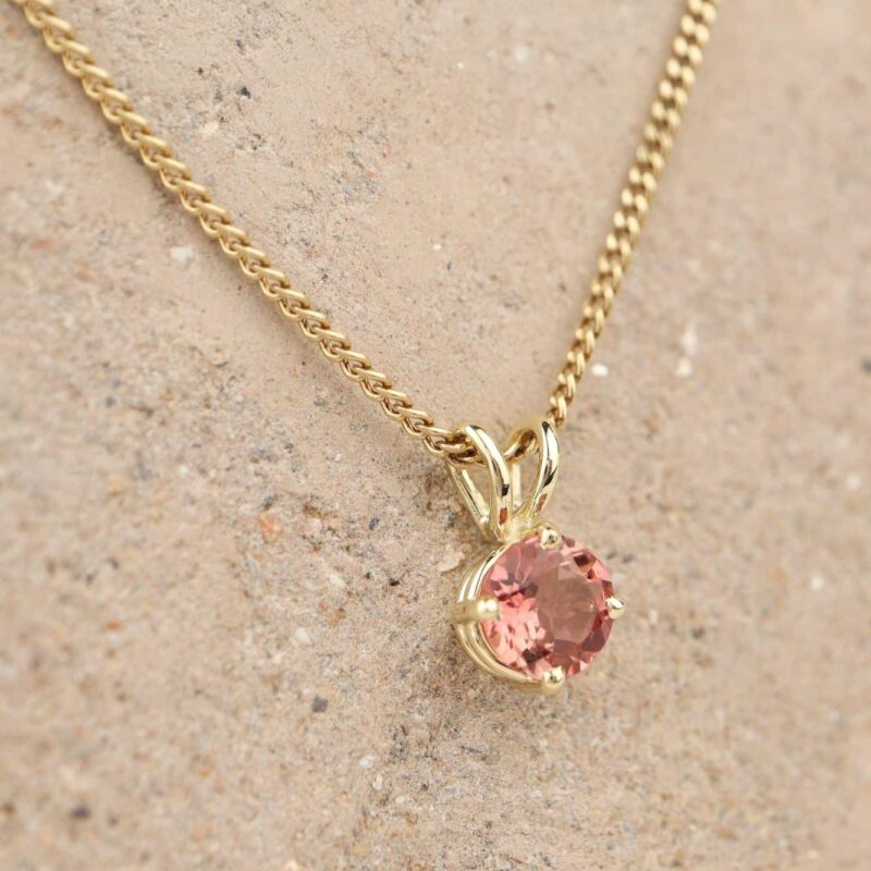 Roze toermalijn hanger