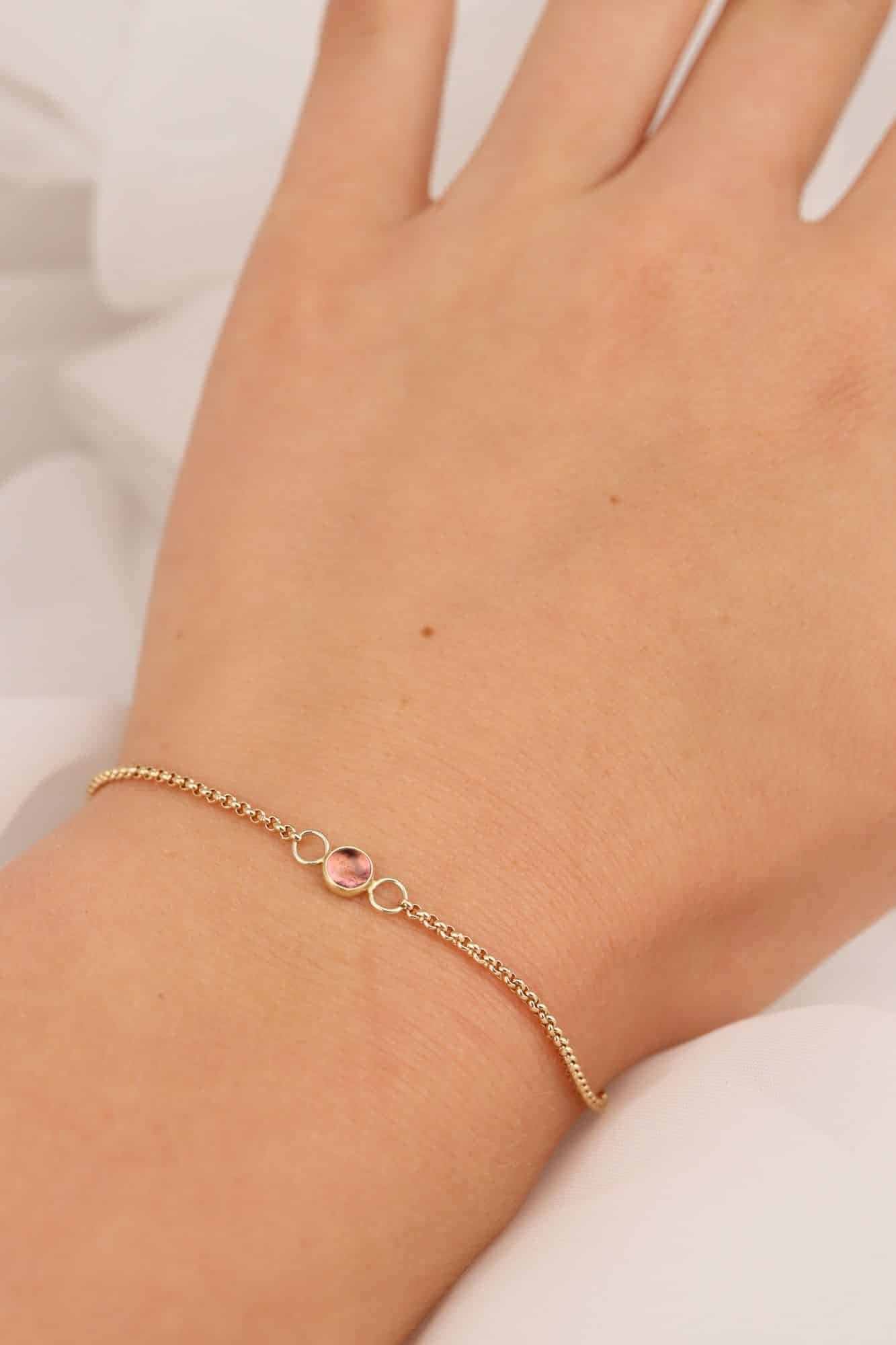 geelgouden armband met toermalijn